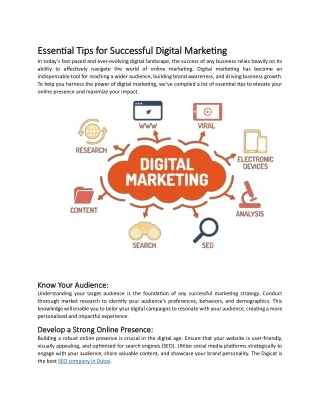 Essential Tips for Successful Digital Marketing