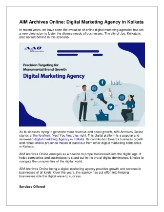 AIM Archives Online Digital Marketing Agency in Kolkata