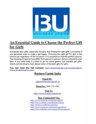 An Essential Guide to Choose the Perfect Gift for Girls