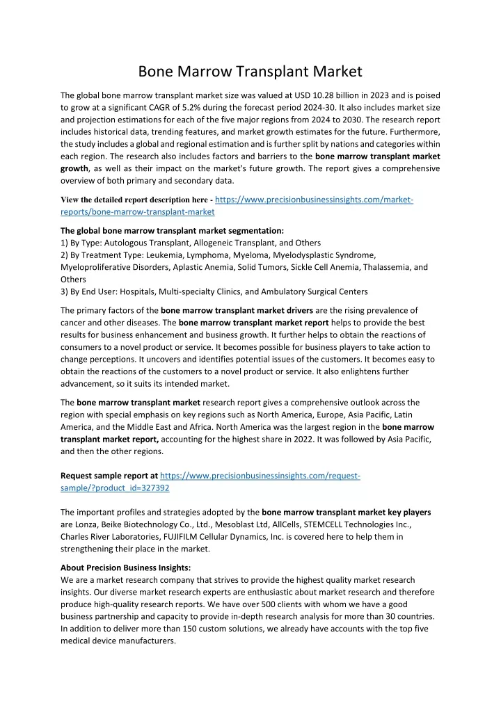 bone marrow transplant market