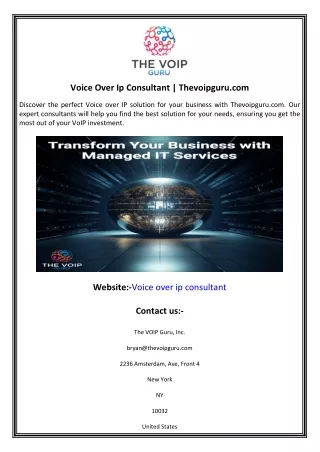 voice over ip consultant thevoipguru com