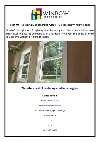cost of replacing double pane glass