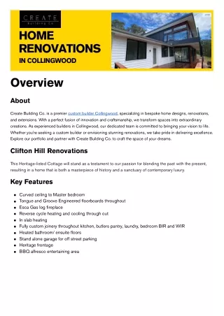 Home Renovations In Collingwood | Create Building CO.