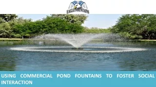 Using Commercial Pond Fountains to Foster Social Interaction