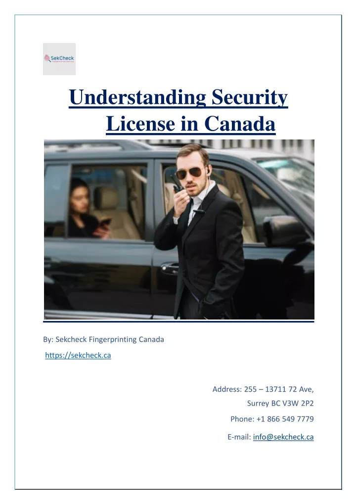 understanding security license in canada