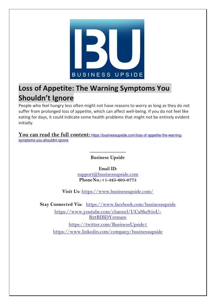 loss of appetite the warning symptoms you shouldn