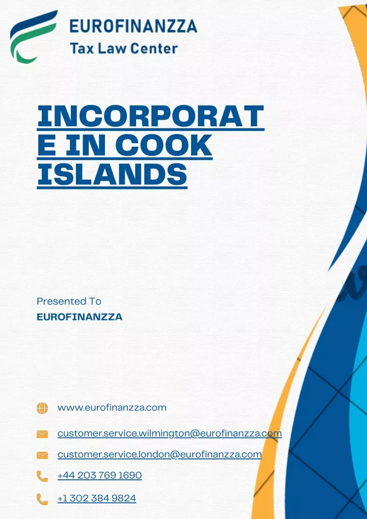 incorporat e in cook islands