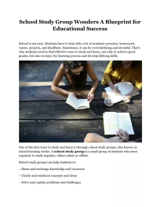 school study group wonders a blueprint