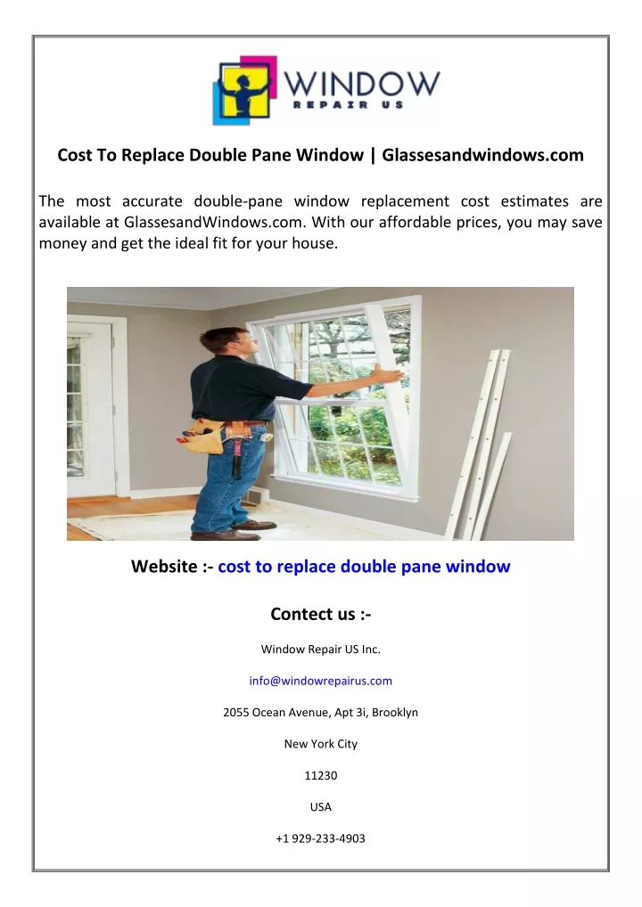 cost to replace double pane window