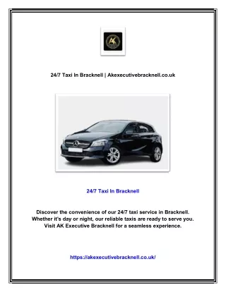 24/7 Taxi In Bracknell | Akexecutivebracknell.co.uk