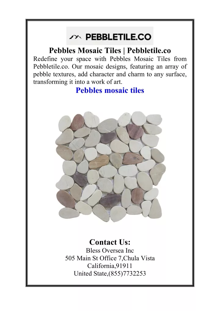 pebbles mosaic tiles pebbletile co redefine your