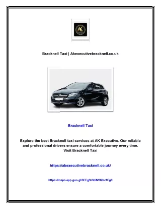 Bracknell Taxi | Akexecutivebracknell.co.uk