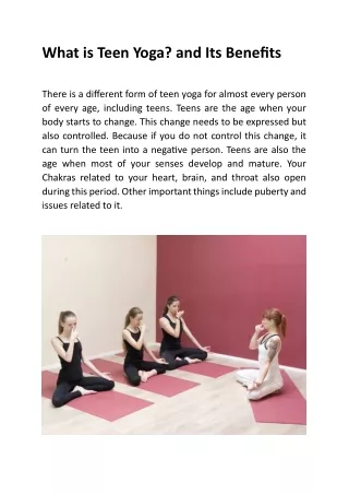What is Teen Yoga and Its Benefits
