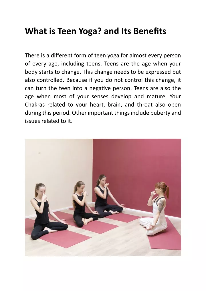 what is teen yoga and its benefits
