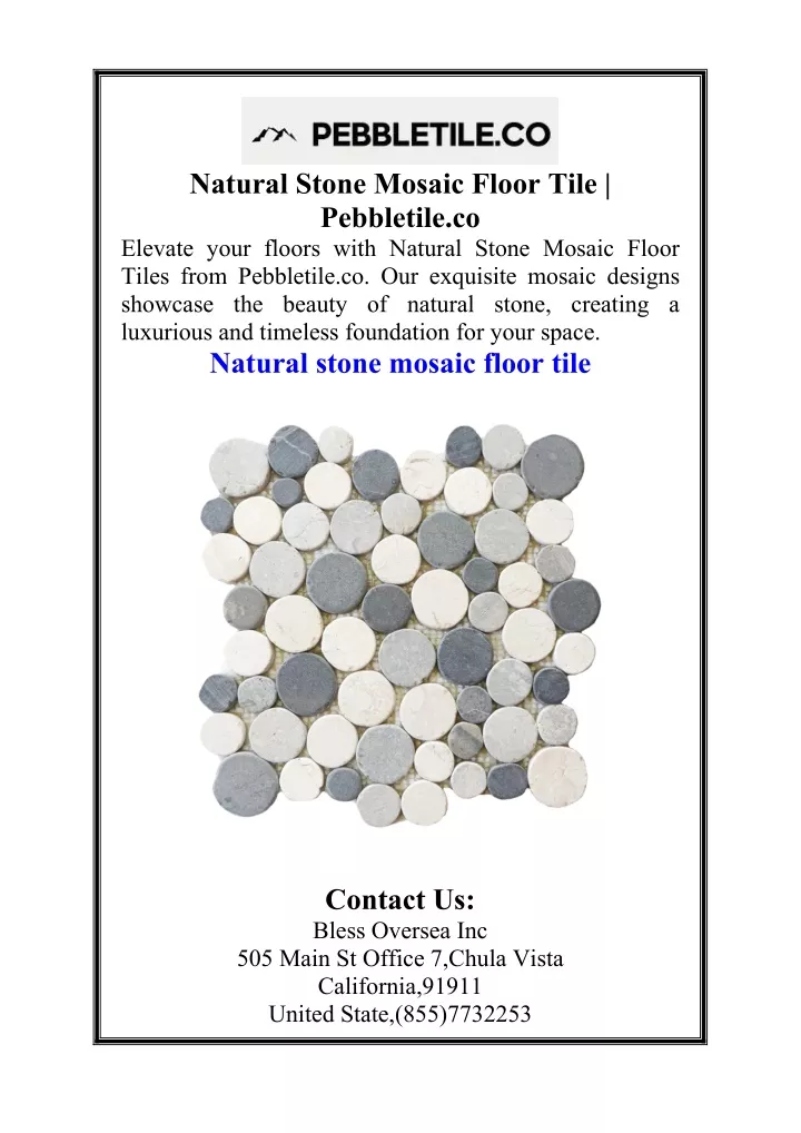 natural stone mosaic floor tile pebbletile