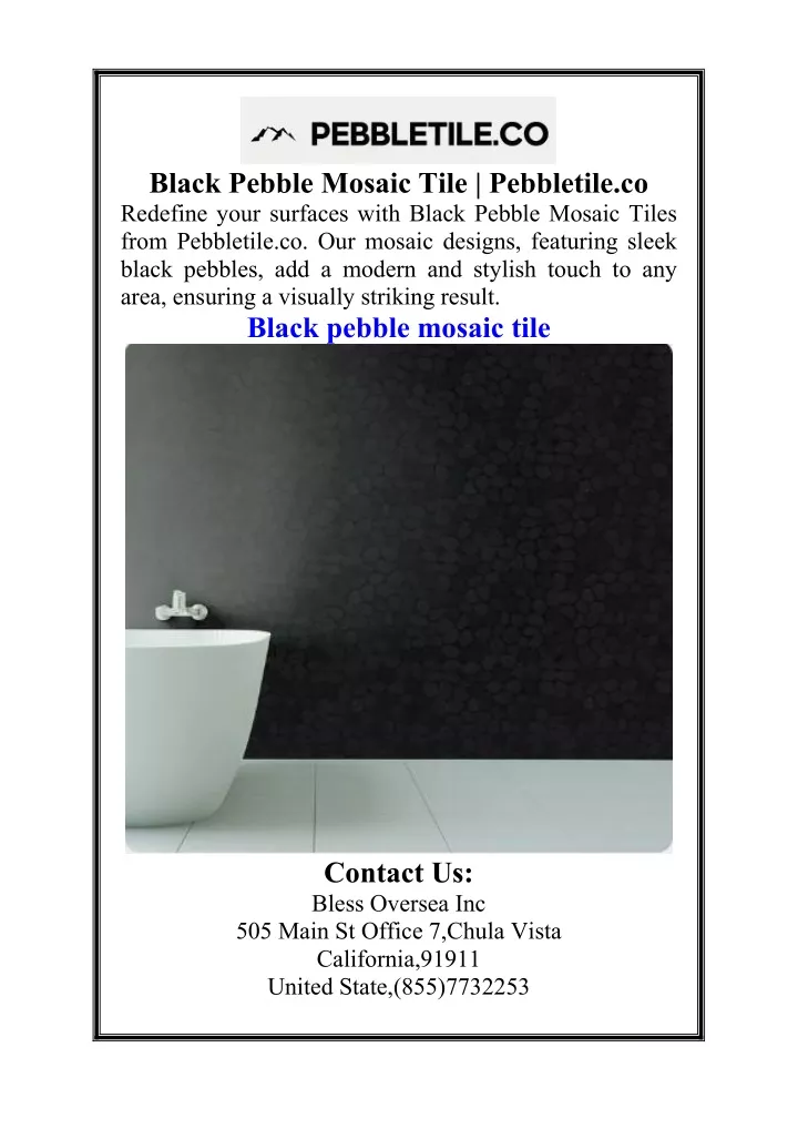 black pebble mosaic tile pebbletile co redefine