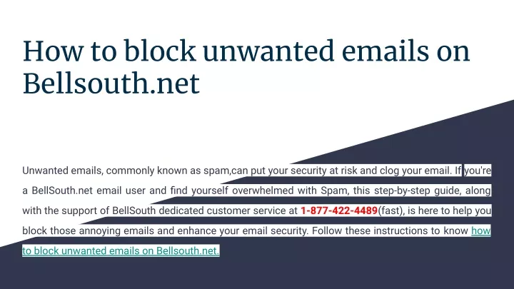 how to block unwanted emails on bellsouth net