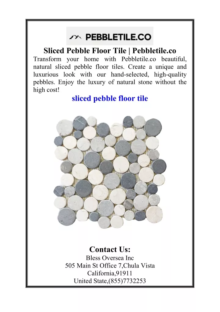 sliced pebble floor tile pebbletile co transform