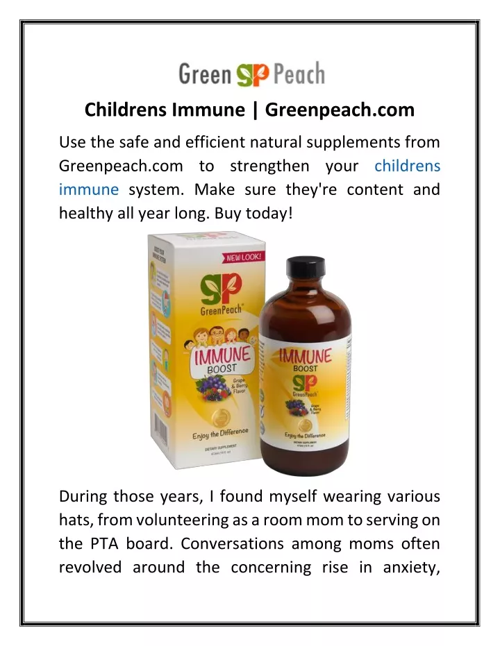 childrens immune greenpeach com