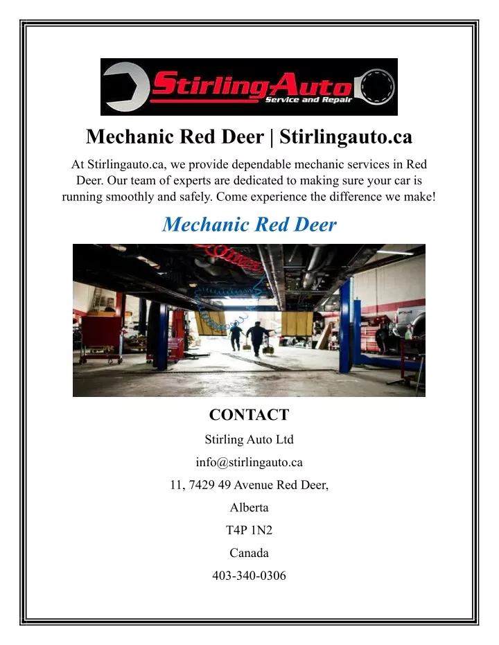 mechanic red deer stirlingauto ca