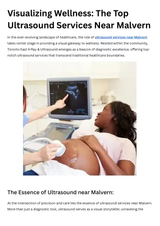 Visualizing Wellness The Top Ultrasound Services Near Malvern