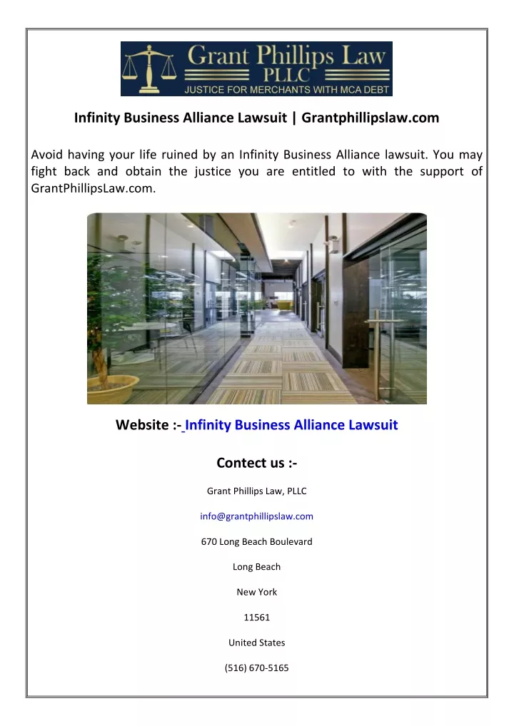 infinity business alliance lawsuit