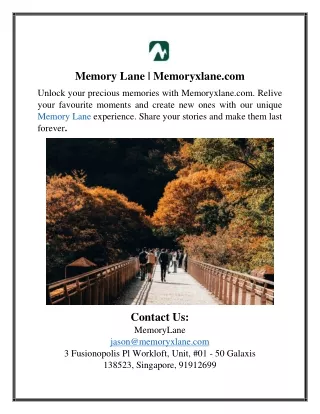 Memory Lane  Memoryxlane