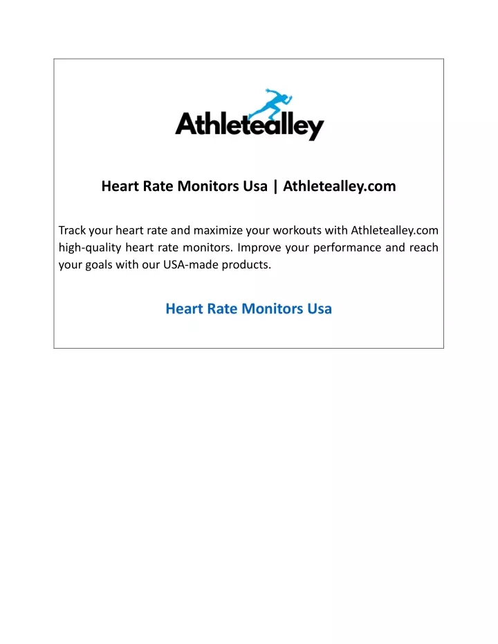 heart rate monitors usa athletealley com