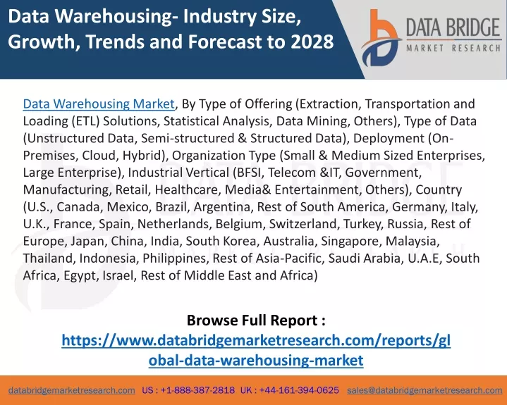 data warehousing industry size growth trends