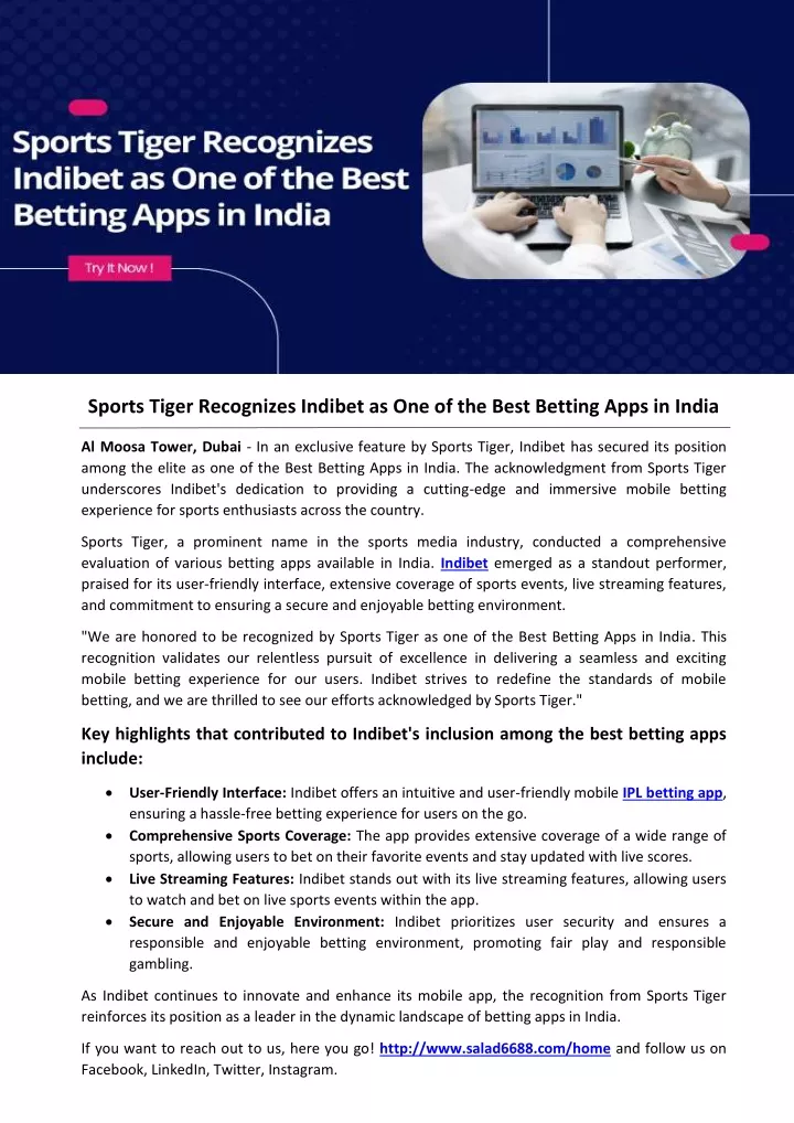 sports tiger recognizes indibet