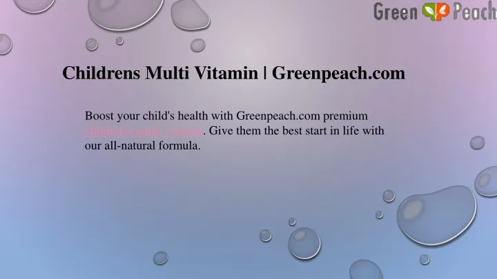 childrens multi vitamin greenpeach com