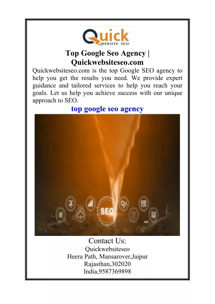 top google seo agency quickwebsiteseo