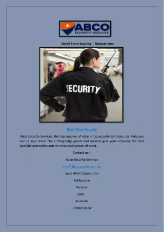 Retail Store Security | Abcoser.com
