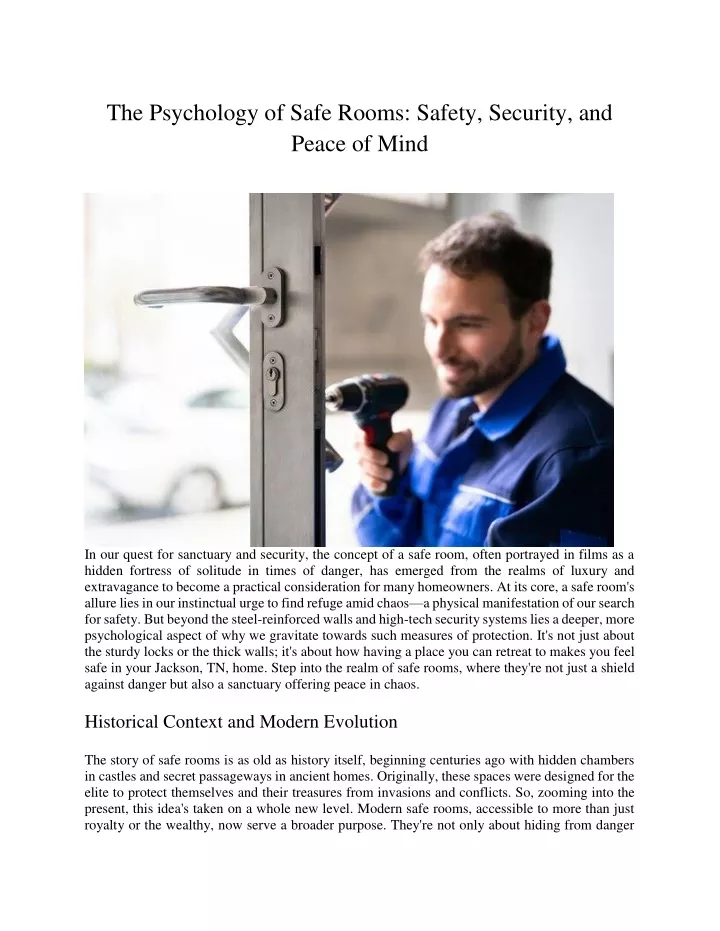 the psychology of safe rooms safety security