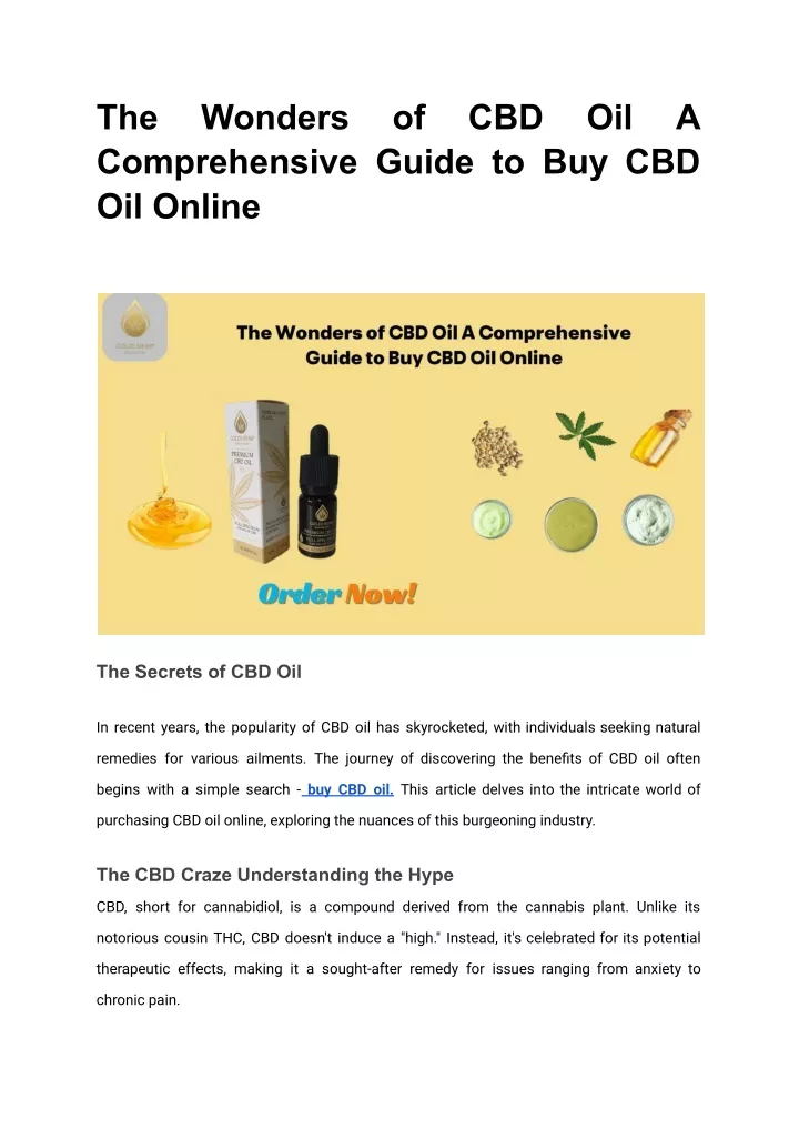 the comprehensive guide to buy cbd oil online