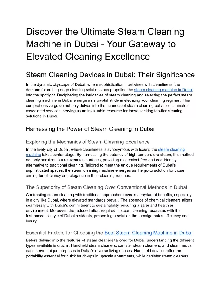 discover the ultimate steam cleaning machine