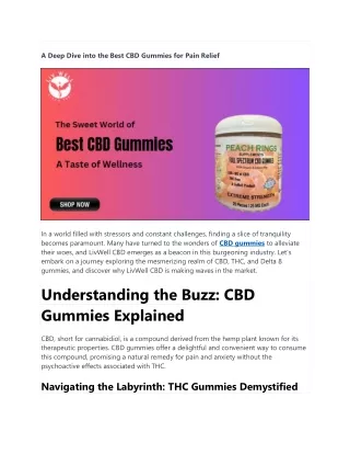 A Deep Dive into the Best CBD Gummies for Pain Relief