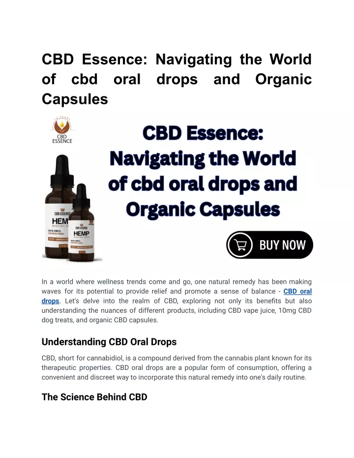 cbd essence navigating the world of cbd oral