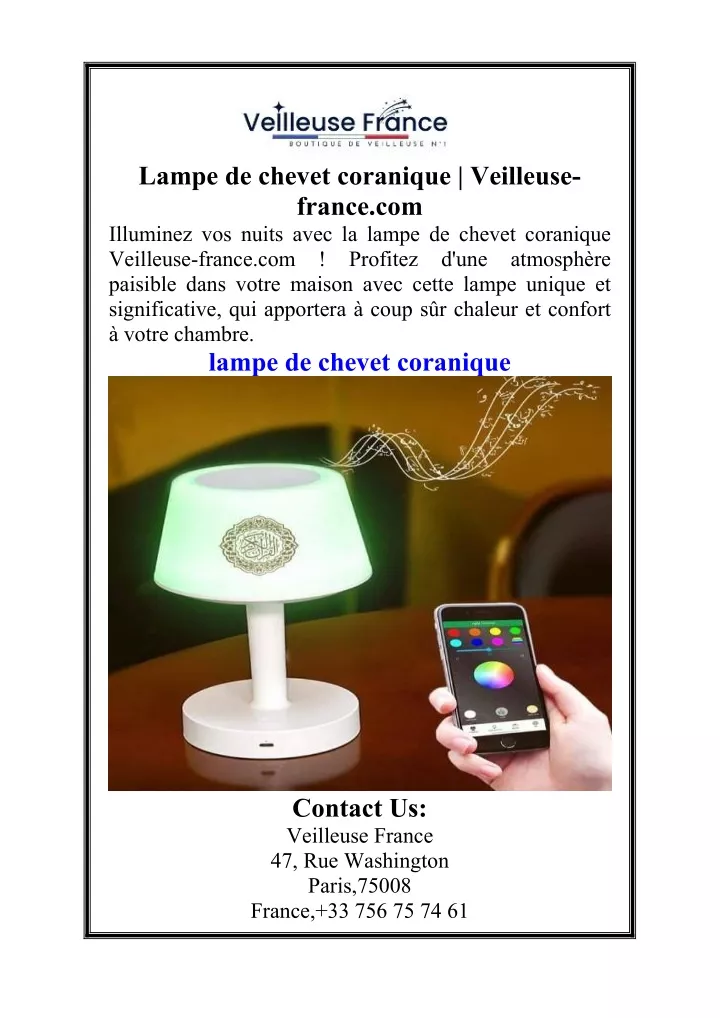 lampe de chevet coranique veilleuse france