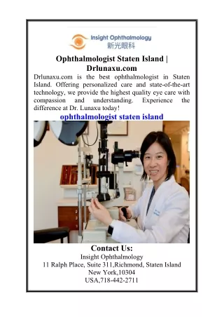 Ophthalmologist Staten Island  Drlunaxu.com