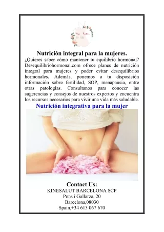 Nutrición integral para la mujere