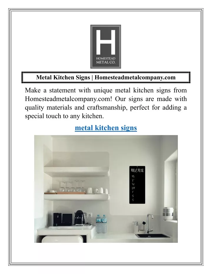 metal kitchen signs homesteadmetalcompany com