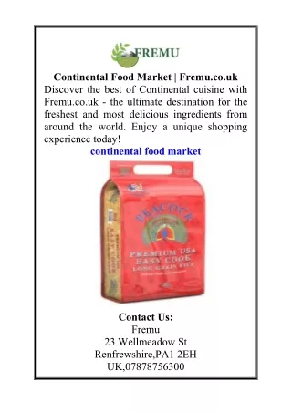 Continental Food Market  Fremu.co.uk