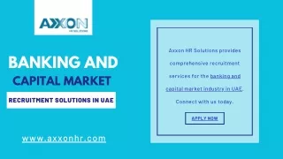 BANKING AND CAPITAL MARKET RECRUITMENT SOLUTIONS IN UAE