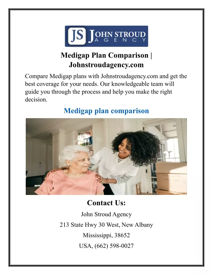 medigap plan comparison johnstroudagency com