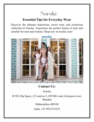 Essential Tips for Everyday Wear