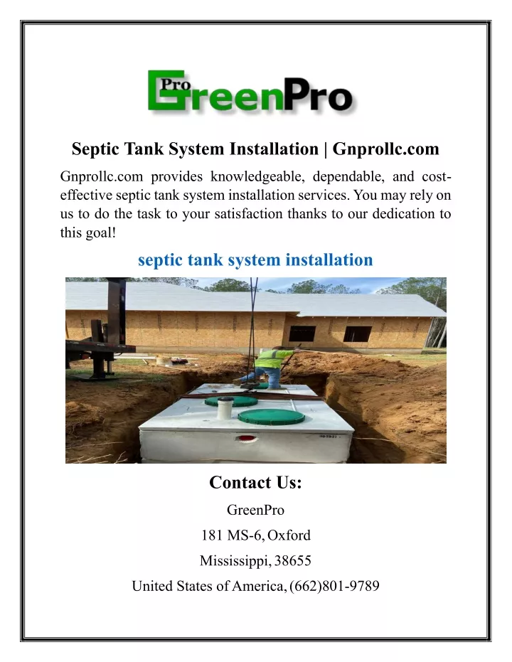 septic tank system installation gnprollc com