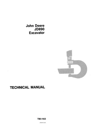 John Deere JD890 Excavator Service Repair Manual (tm1163)