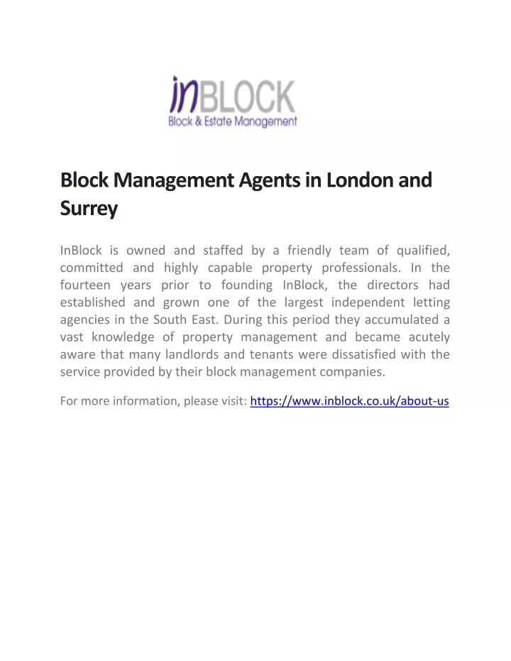 block management agents in london and surrey