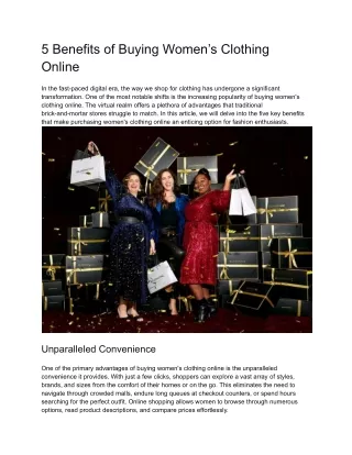 5 Benefits of Buying Women’s Clothing Online